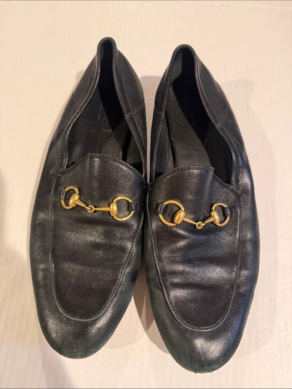 Gucci Black Leather Horsebit Loafers